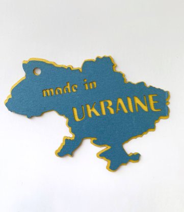 Бирка Контур карта Украины двухцветная детальное изображение Бирки 