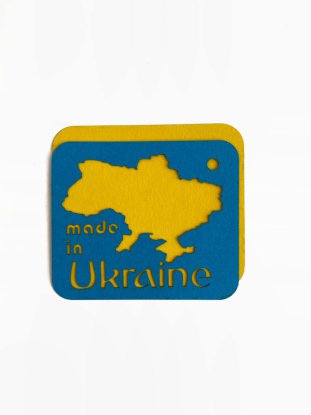 Закругленная бирка карта Украины двухцветная детальное изображение Бирки 