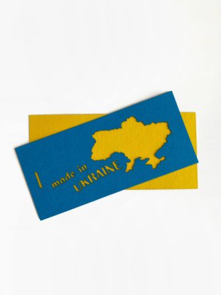 Прямоугольная бирка Карта Украины двухцветная вертикальное или горизонтальное размещение детальное изображение Бирки 