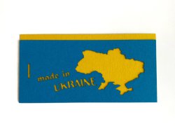 Прямоугольная бирка Карта Украины двухцветная вертикальное или горизонтальное размещение